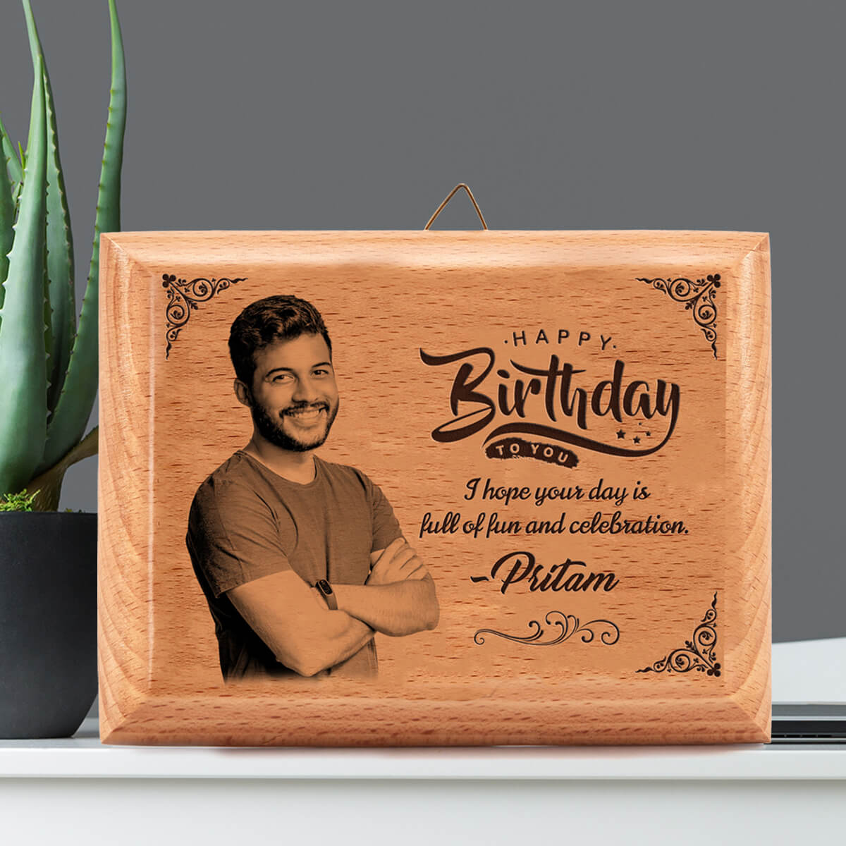 Personalized Laser Engraved Wooden Photo Frame gift