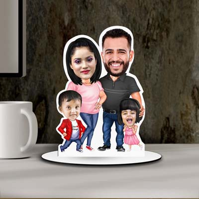 Personalised Caricature Nuclear Family