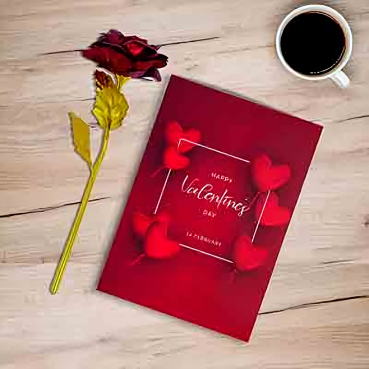 Combo of Red Rose and Rose Day card