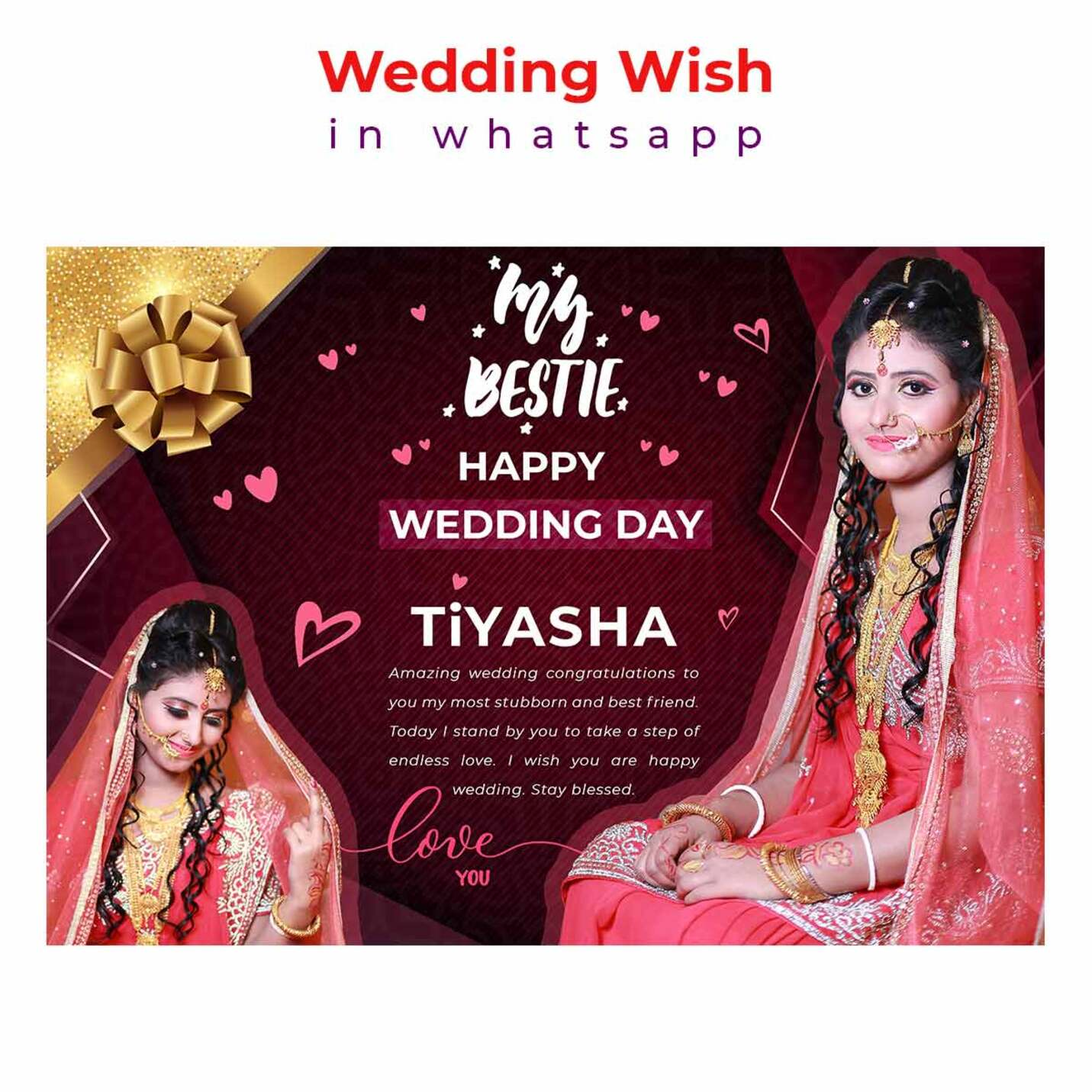 personalized WhatsApp wish for the wedding 