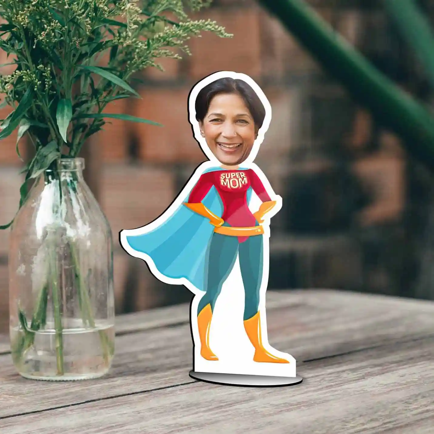 surprise your mom with a replica of her as your “SUPER mom.”