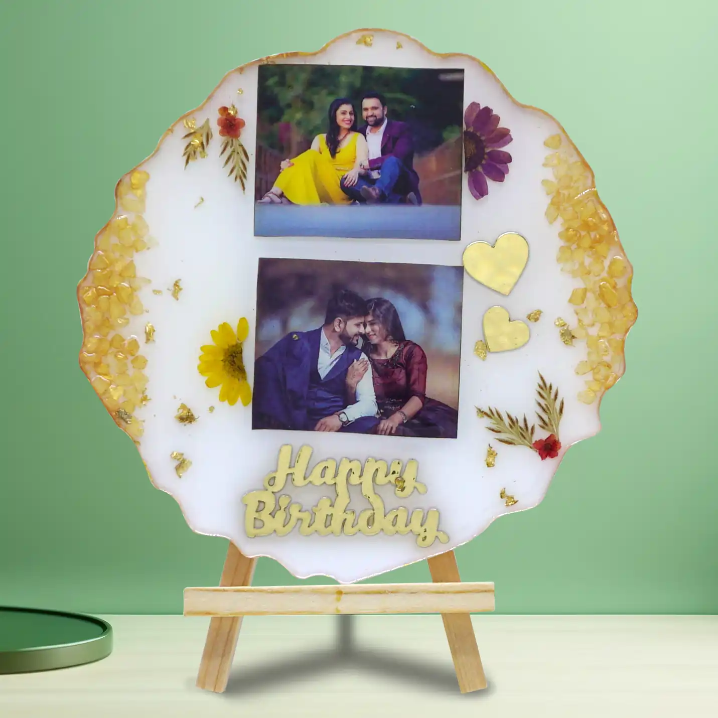 Customised Resin photo Frame With Real Flowers