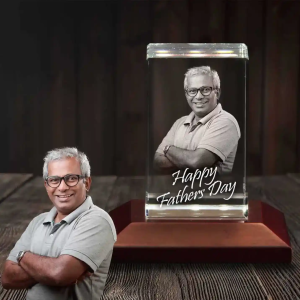 Personalized 3D Crystal Gift for Father