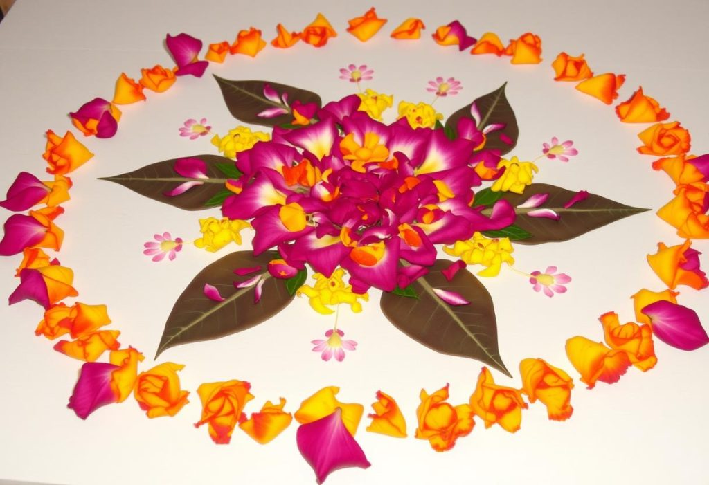 Flower, Petal & Leaves Rangoli