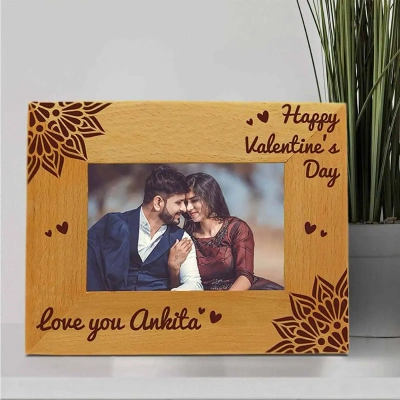 Laser Engraved Photo Frame for Valentine's Day