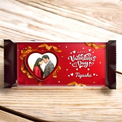 Personalised Chocolate Wrapper with Large Chocolate for Valentine's Day