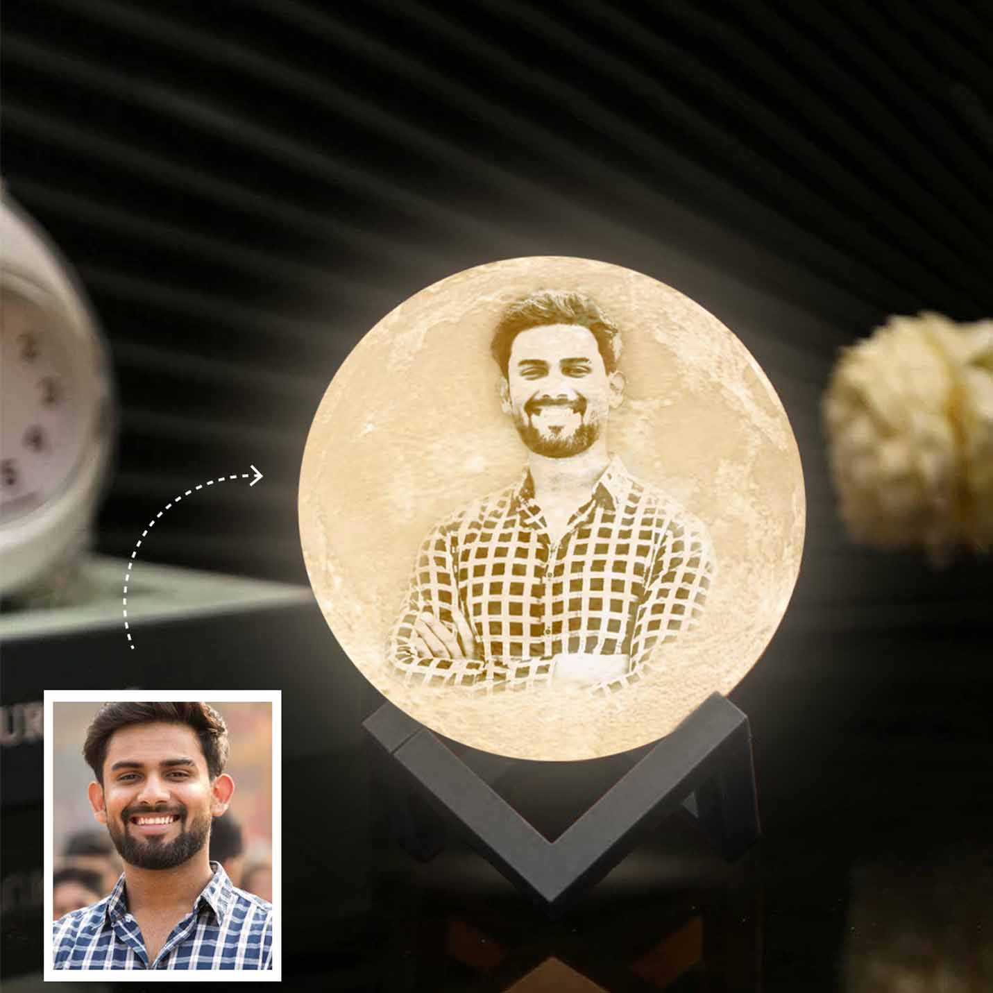 Personalised 3D Moon Lamp for Brother Birthday