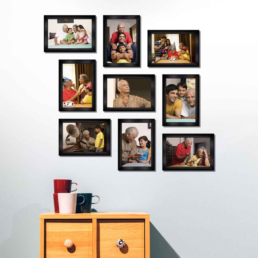 Set of 9 Customised Wooden Photo Collage Frame Set of 9